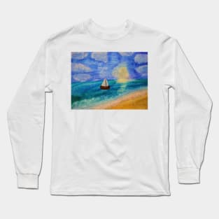 Watercolor Sailboat Long Sleeve T-Shirt